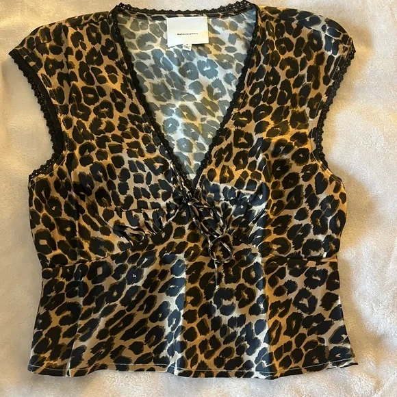 Reformation Cherry Silk Top - Picture 2 of 3